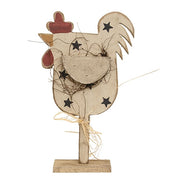 Rustic Wood Stars Chicken on Base - 18.5"H