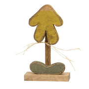 Mini Rustic Wood Drooping Daisy on Base - 9.75"H  (4 Count Assortment)