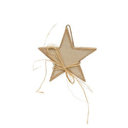 Distressed Wood Americana Star Ornament with Raffia - 6.5"  (3 Count Assortment)