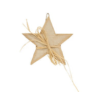 Distressed Wood Americana Star Hanger with Raffia - 9"  (3 Count Assortment)