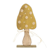 Rustic Wood Mushroom on Base - 24.5"H  (2 Count Assortment)