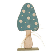 Rustic Wood Mushroom on Base - 24.5"H  (2 Count Assortment)