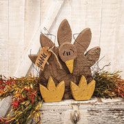 Rustic Wood Sitting "Gobble" Turkey