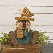 Rustic Wood Sitting Baby Fall Scarecrow - 10.75"H