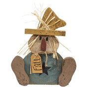 Rustic Wood Sitting Baby Fall Scarecrow - 10.75"H