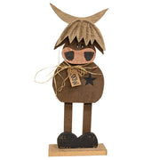 Rustic Wood Skinny Leg Highland Cow on Base - 24"  (3 Count Assortment)