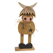 Rustic Wood Skinny Leg Highland Cow on Base - 24"  (3 Count Assortment)