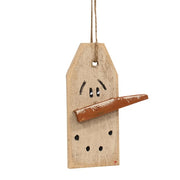 Rustic Wood Snowman Head Tag Ornament - 7.5"H