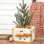 Rustic Wood Snowman Crate With Jute Handles