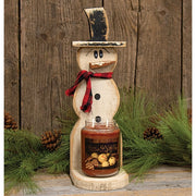 Rustic Wood Top Hat Snowman Candle Shelf - 17.5"H