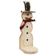 Rustic Wood Top Hat Snowman Candle Shelf - 17.5"H