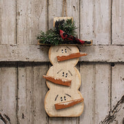 Rustic Wood Hanging Stacked Snowman Trio - 14"H