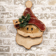 Rustic Wood Hanging Santa Tag With Snowflake Tag - 18.25"H