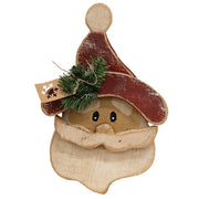 Rustic Wood Hanging Santa Tag With Snowflake Tag - 18.25"H