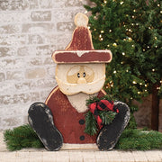 Rustic Wood Sitting Santa - 17.75"H