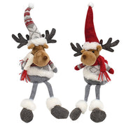 Stuffed Holiday Moose Shelf Sitter  (2 Count Assortment)