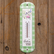 Home Sweet Home Bird Couple Metal Thermometer