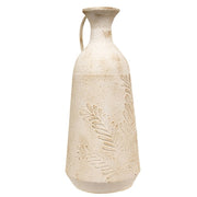 Antique White Distressed Textured Metal Pitcher - 16.5"H