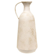 Antique White Distressed Textured Metal Pitcher - 16.5"H