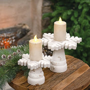 Snowflake Candle Pedestal - 4 In H