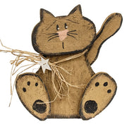 Rustic Wood Sitting Cat - 14"H  (2 Count Assortment)