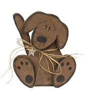 Rustic Wood Sitting Dog - 14"H  (2 Count Assortment)