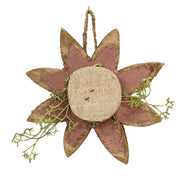 Rustic Wood Hanging Daisy with Greenery - 6.5"  (3 Count Assortment)