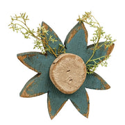Rustic Wood Hanging Daisy with Greenery - 6.5"  (3 Count Assortment)