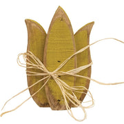 Rustic Wood Tulip Sitter - 8"H  (3 Count Assortment)