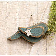 Rustic Wood Hanging Bluebird with Star