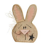Rustic Wood Bunny Head with Star Sitter - 10"H  (2 Count Assortment)