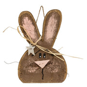Rustic Wood Hanging Bunny Head - 12"H  (2 Count Assortment)