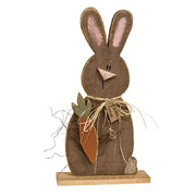 Rustic Wood Garden Friends Bunny on Base - 25"H  (2 Count Assortment)