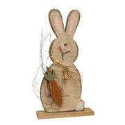 Rustic Wood Garden Friends Bunny on Base - 25"H  (2 Count Assortment)