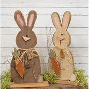 Rustic Wood Garden Friends Bunny on Base - 25"H  (2 Count Assortment)