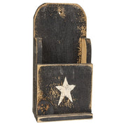 Rustic Wood Flower Pocket with Painted Star - 18.5"H  (2 Count Assortment)