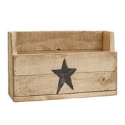 Rustic Wood Flower Bin with Painted Star - 17.75"L x 10.75"H  (2 Count Assortment)