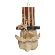 Rustic Wood God Bless America Hanging Uncle Sam - 23.75"H