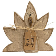Rustic Wood Give Thanks Turkey Sitter - 9.5"H
