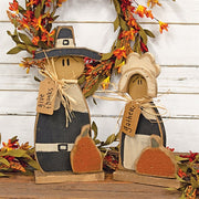 Rustic Wood Gather Ms. Pilgrim on Base - 14"H