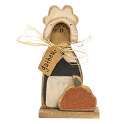 Rustic Wood Gather Ms. Pilgrim on Base - 14"H