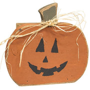 Rustic Wood Jack O Lantern Planter - 9.75"H