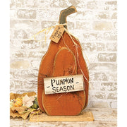 Rustic Wood Layered Pumpkin Season Pumpkin on Base - 25"H