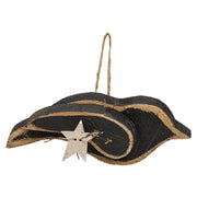 Rustic Wood Layered Crow with White Metal Star Ornament