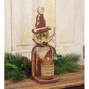 Rustic Wood Santa Jar Candle Sconce