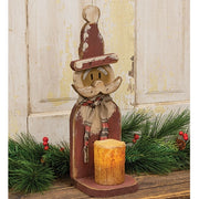 Rustic Wood Santa Jar Candle Sconce