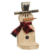 Rustic Wood Top Hat Snowman Jar Candle Sconce