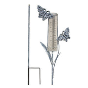 Distressed Metal Garden Friend Rain Gauge Yard Stake - 38"H  (3 Count Assortment)