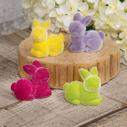Resin Flocked Sitting Easter Bunny  (4 Count Assortment)