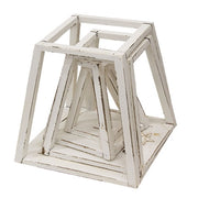 Distressed Whitewashed Wooden 4 Tier Christmas Tree Shelf - 50.5"H